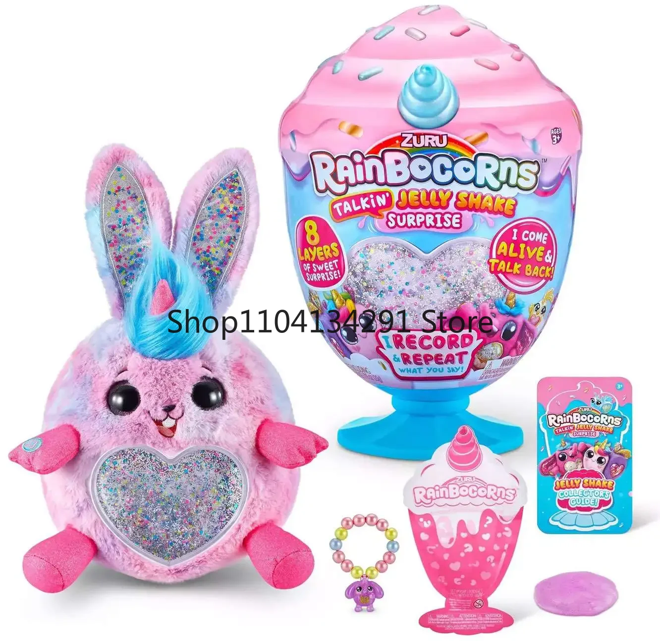 ตุ๊กตา Zuru Rainbocorns Talkin' Jelly Shake Surprise ของเล่นตุ๊กตาอิเล็กทรอนิกส์พูดได้ ร้องเพลงได้ ถ้วยไอศกรีมวิเศษ ไข่เซอร์ไพรส์ ของเล่นตุ๊กตา