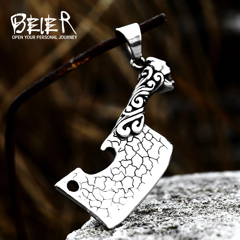 Beier Stainless Steel New Arrival Super Punk Style Knife bottle opener Pendant Necklace Fashion charm Jewelry BP8-742