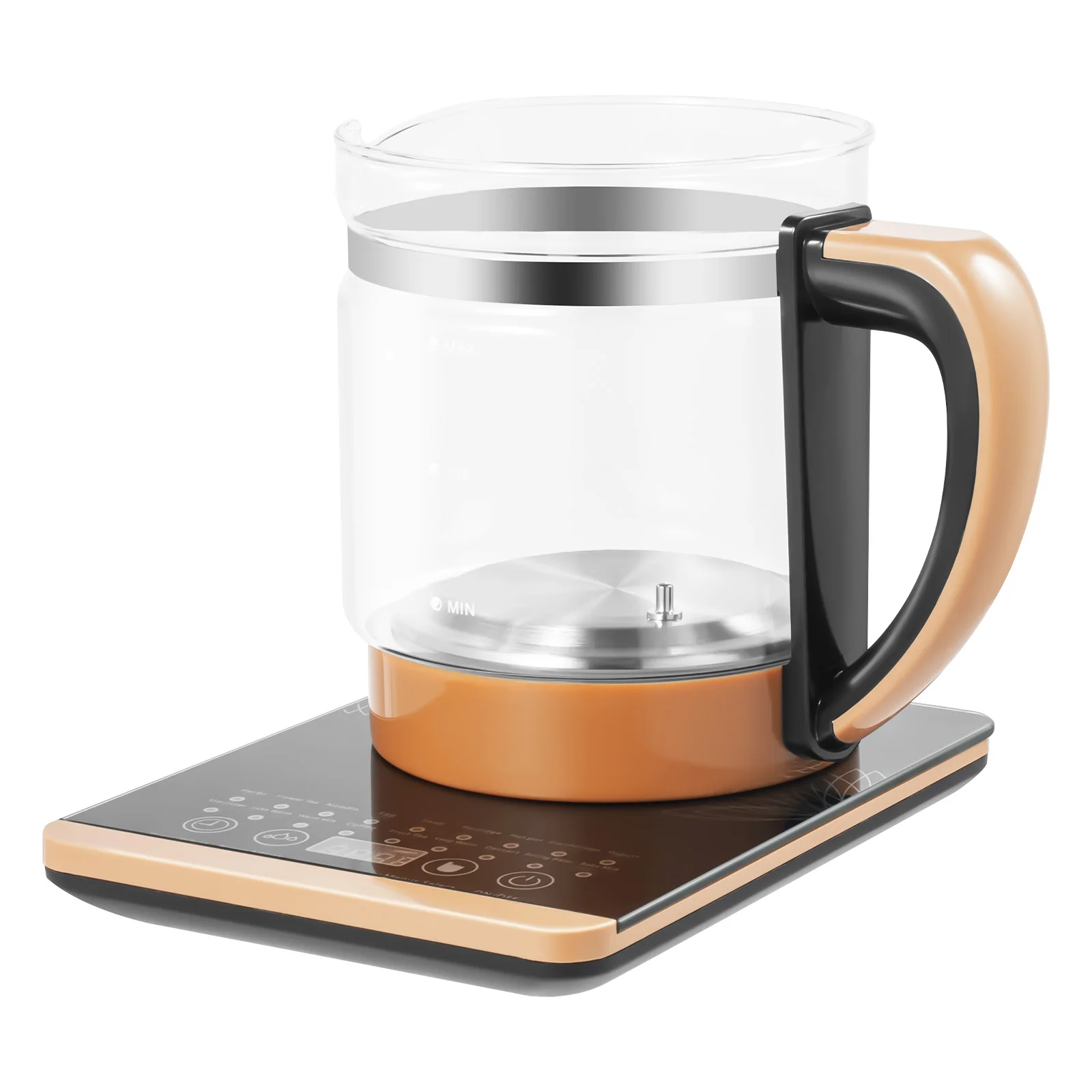 1.8L Electric Glass Kettle Electric Kettle HealthCare Pot Black With Filter And Egg Steamer Rack 18 Cooking Functions Multifunctional Tea Maker Hot Water Boiler For Tea Milk Coffee Pasta Hotpot Soup U image 5