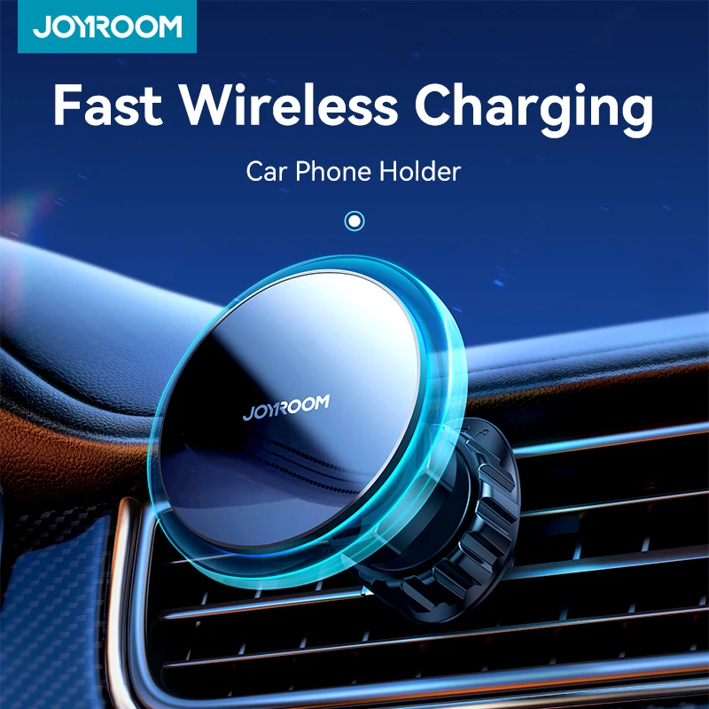 

Joyroom Magnetic Car Phone Holder Fast Charging Car Wireless Charger Phone Holder With Blue Light For iPhone 15 14 13 Pro Max