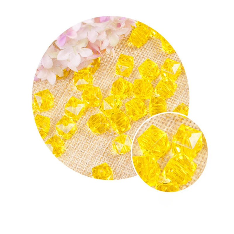 500g Hand-beaded DIY Diamond-shaped Bead Woven Gypsophila 10mm Transparent Square Beads Woven Acrylic Beads Loose Bead for Craft