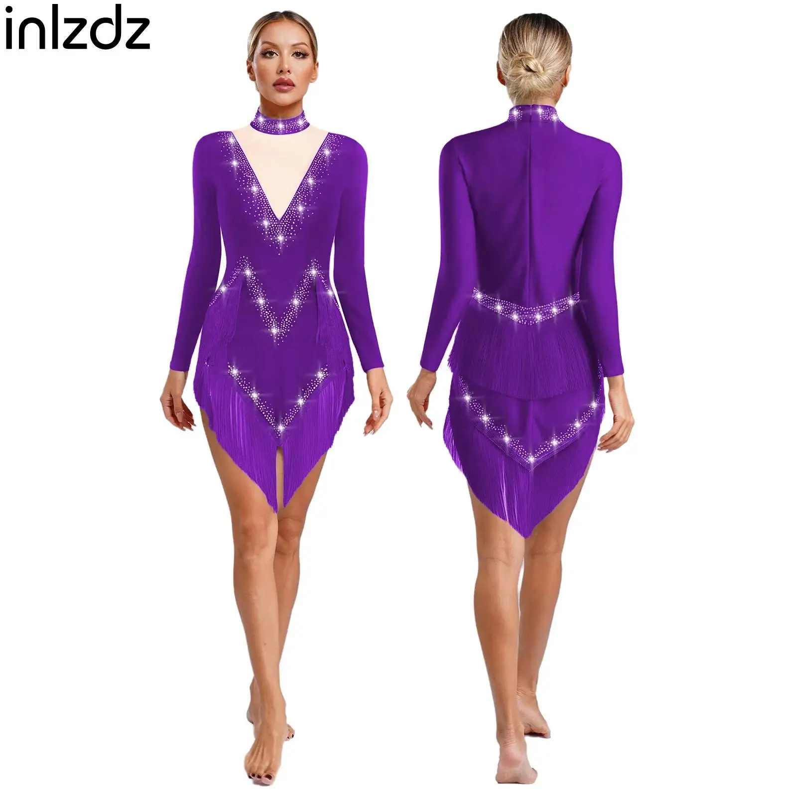 

2025 New Womens Rumba Latin Performance Dance Dress Samba Cha-Cha Tango Competition Clothing Professional Performance Clothes