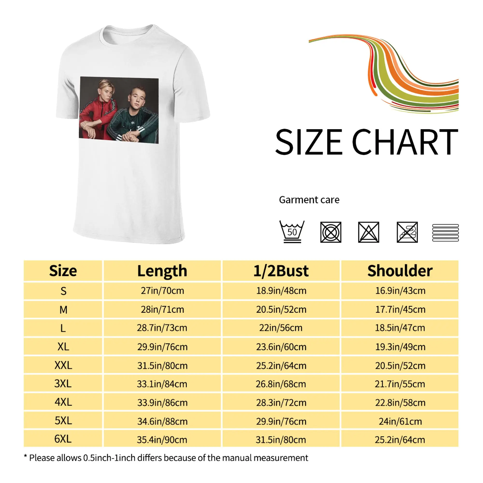 100% Cotton Marcus And Martinus Sweden Norway Eurovision T-Shirt Men's Double Sided T Shirt Men Crew Neck Shirts Tops Oversized