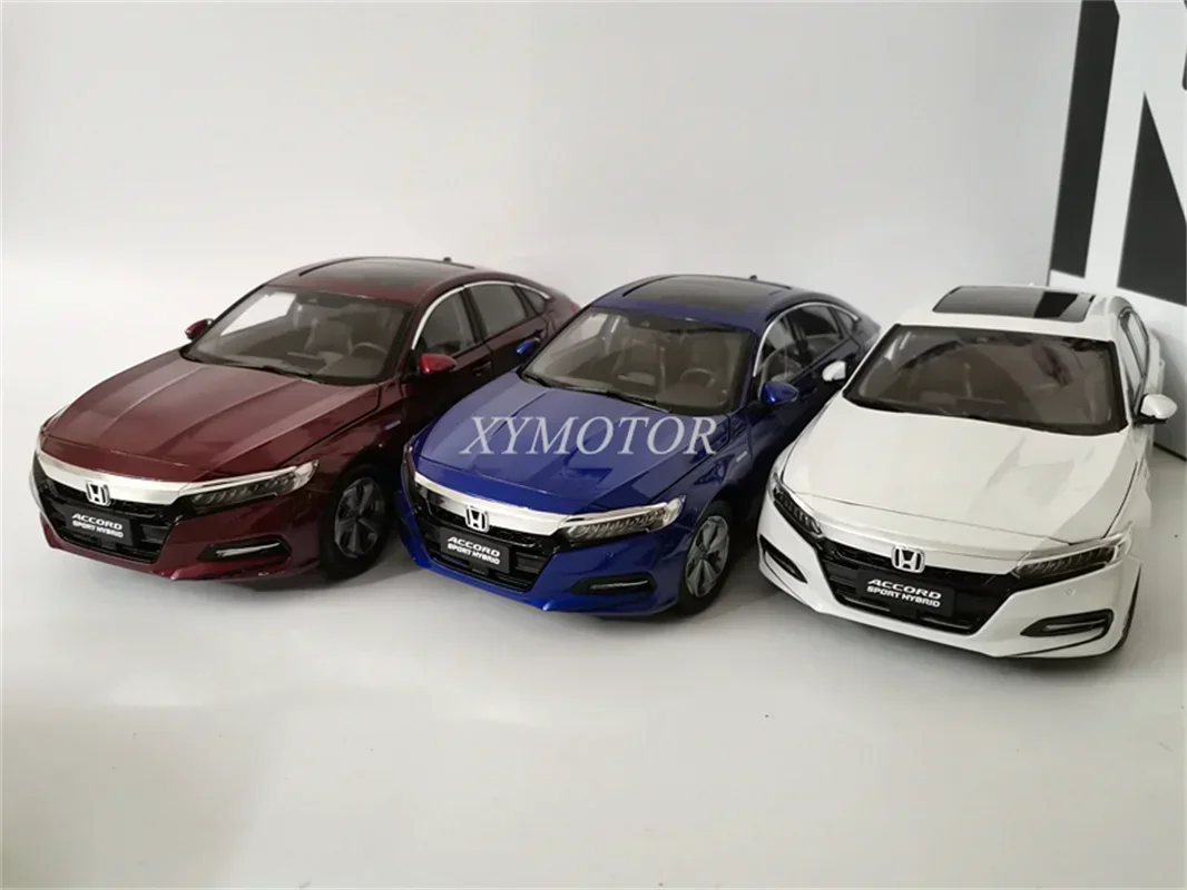 1/18 For Honda Accord 10th 2018 Hybird Diecast Car Model Model Kids Toys Gifts Blue/White/Red Display Collection Ornaments