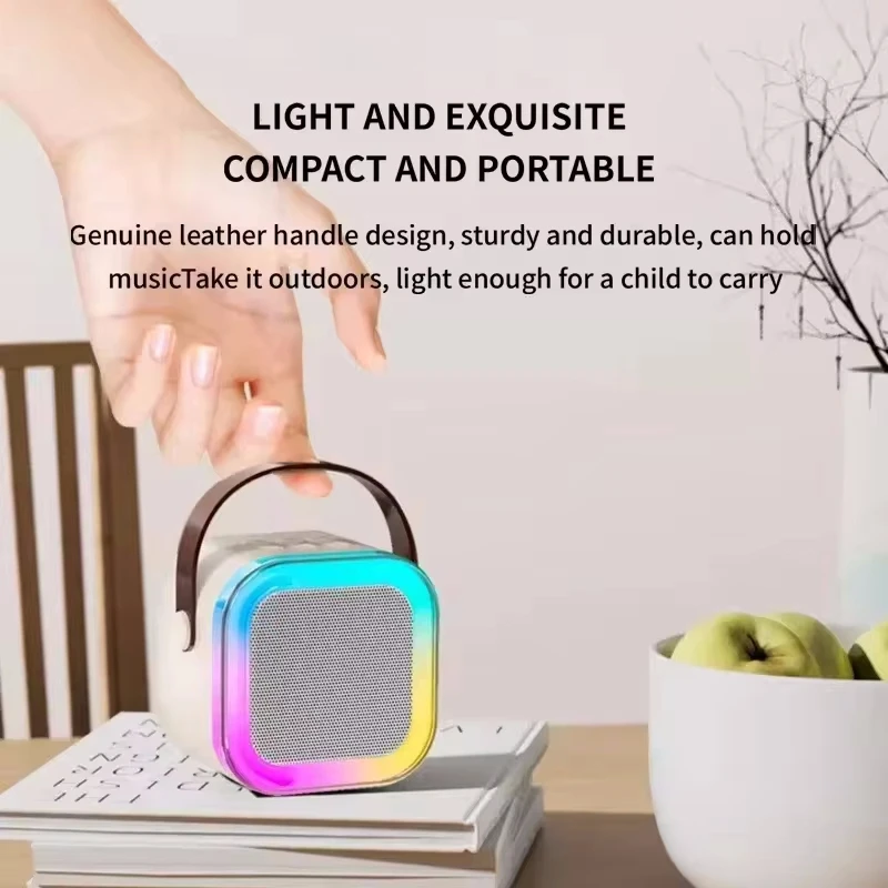 Altoparlante Bluetooth Portatile per Karaoke con Microfono, Mini Lampada, Cassa Audio, Piccola Box Musicale Bluetooth Mp3