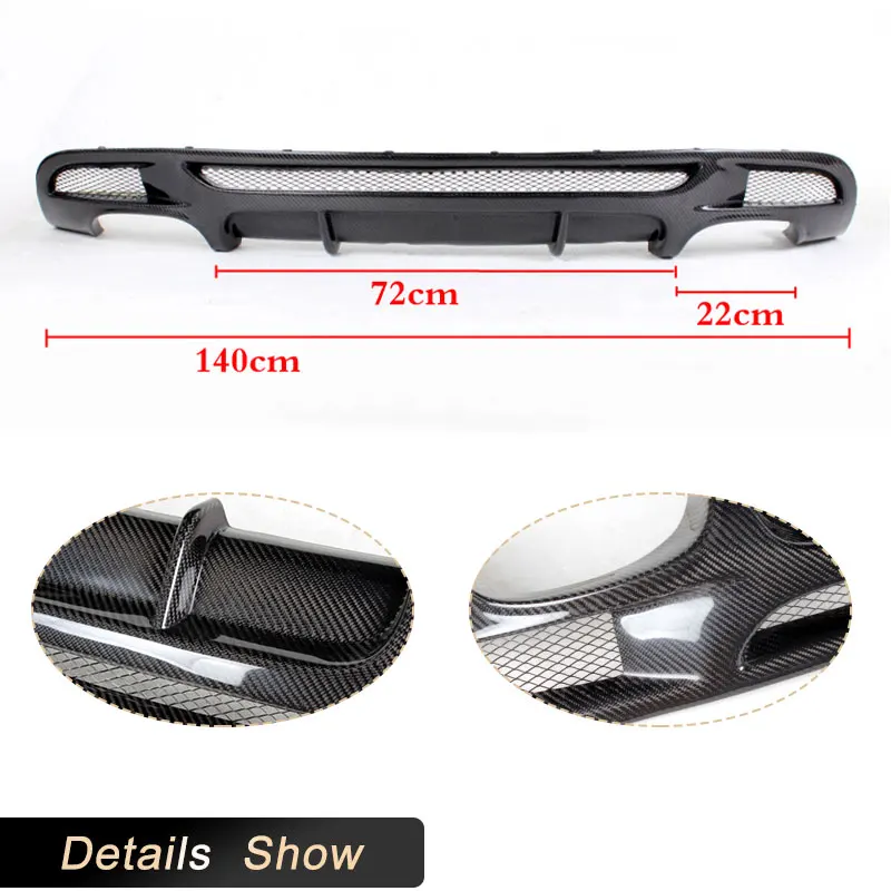 Car Rear Bumper Diffuser Lip Spoiler For BMW 1 Series E82 E88 M Sport 2 Door 2007-2013 Four Outlet Rear Lip Carbon Fiber / FRP