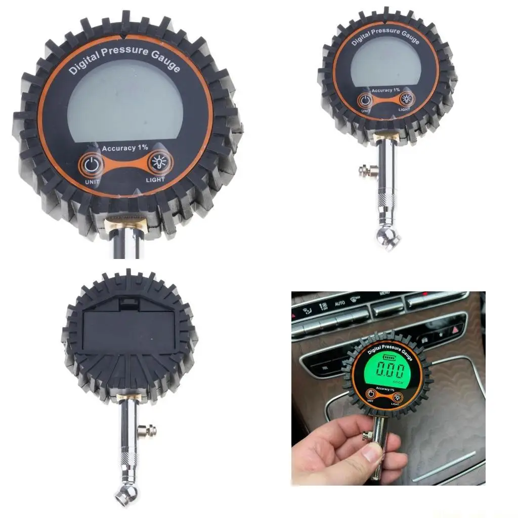 

A2BE Efficient Tire Pressure Gauge Green Screen Ensures Accurate Readings Lightweight Design Suitable For Multiple Car Models