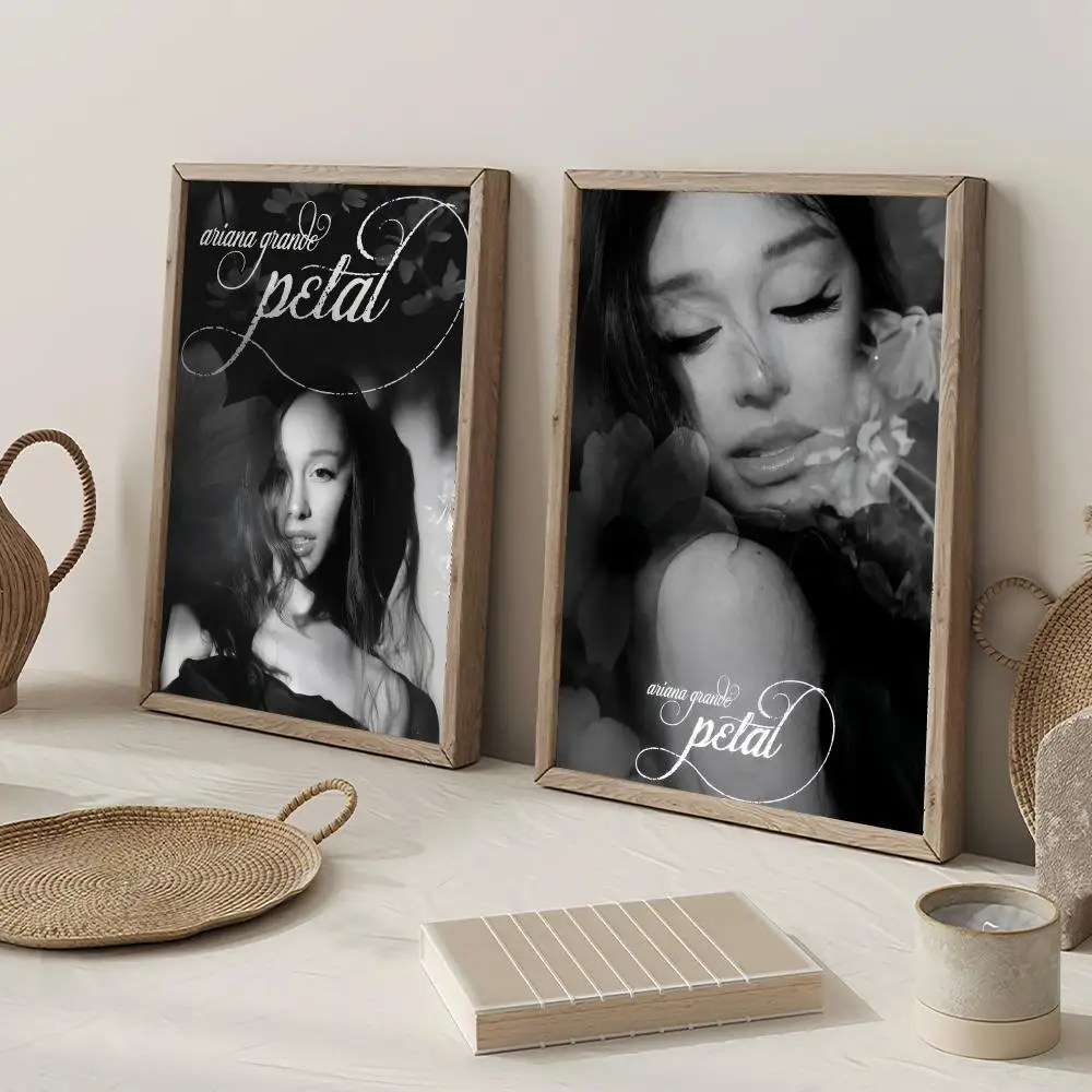 Hot Singer A-Ariana G-Grande Petal Poster Decorative Wall Art Mural Stickers Home Decor Gift for Living Room & Hallway