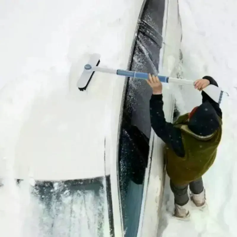 2-in-1 Extendable Snow Brush & Ice Scraper - Detachable Telescopic Design for Windshield Winter Care