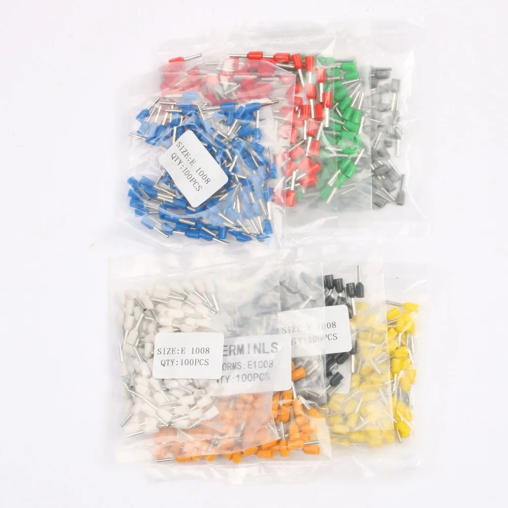 Filo di connessione 100 pz Connettore isolato Terminale a crimpare Terminator pressato a freddo terminali isolati VE0508 7508 1008 1508 2508 4009