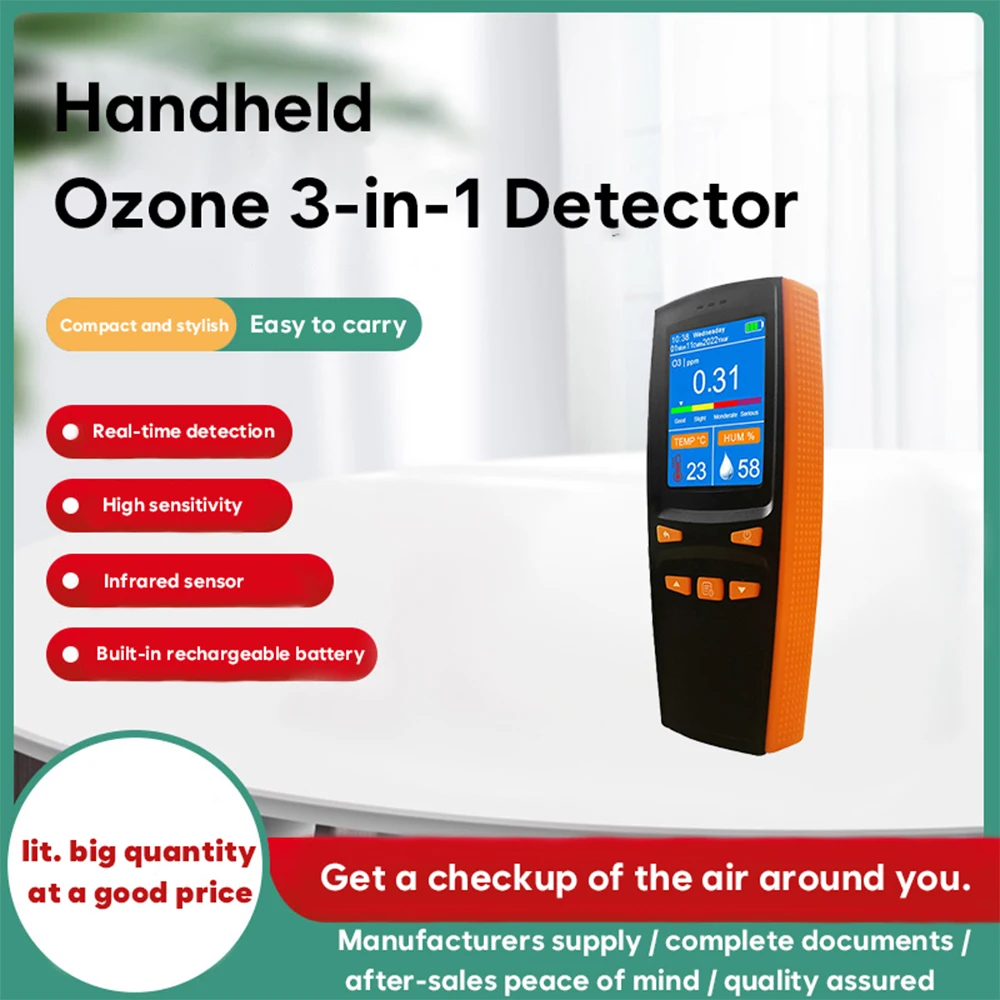 Ozone Quality Detector LCD Display Temperature and Humidity Sensor Tester,Home Gas Monitor High Sensitive Accurate Measurement