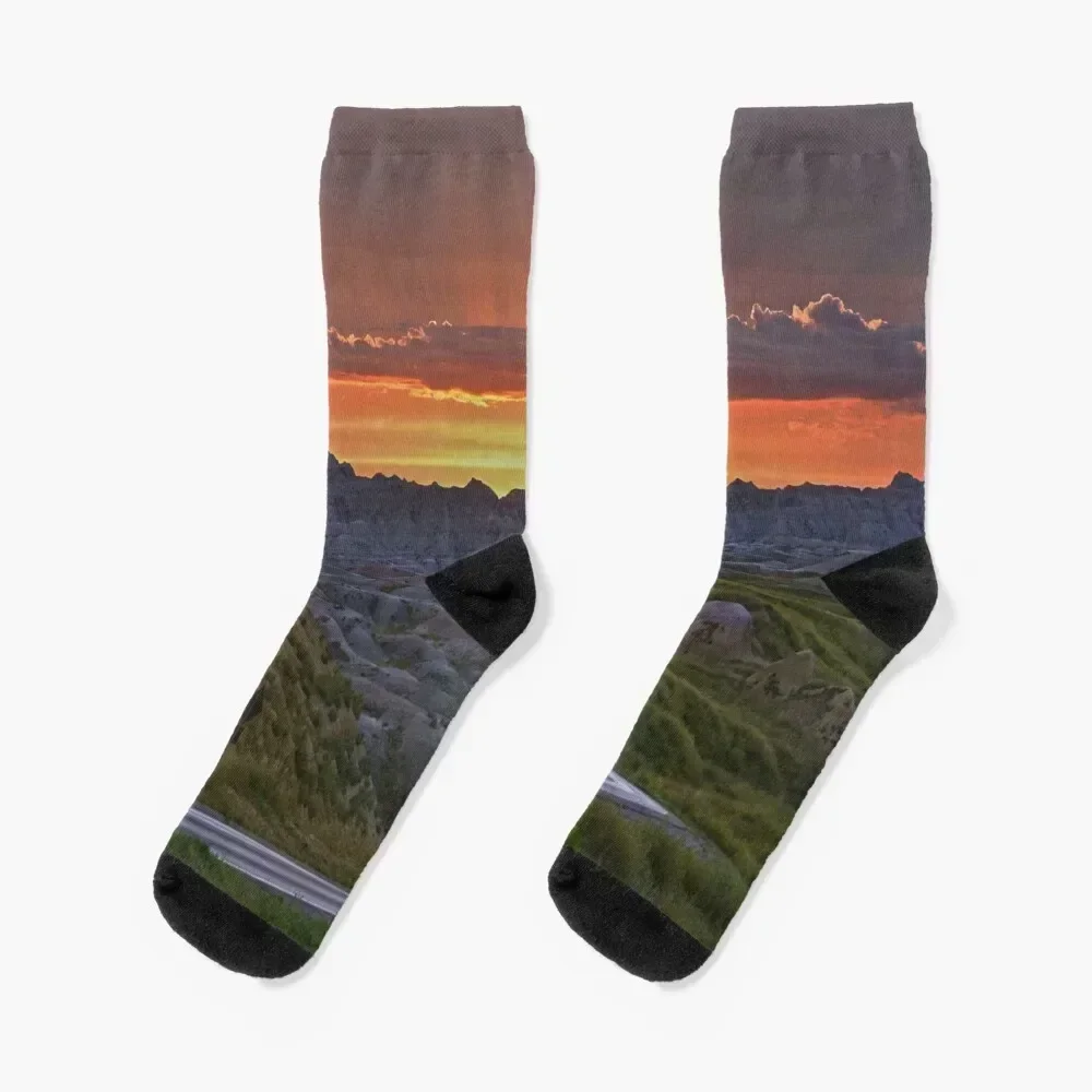 Sunset, Badlands National Park Socks kawaii cotton football fashionable Socks For Girls Men's