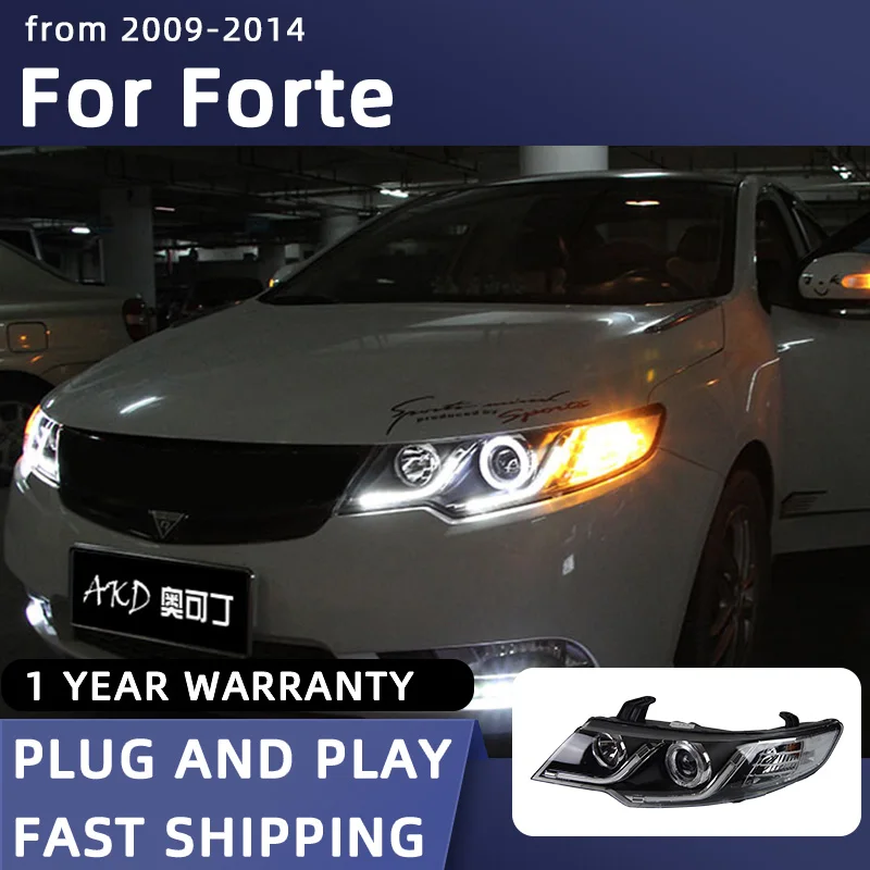 

Car Styling Headlights for KIA Forte LED Headlight 2009-2013 Head Lamp DRL Signal Projector Lens Automotive Accessories