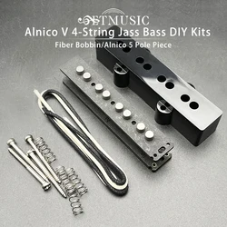 [Pickup DIY Kits] Alnico 5 4JB Pickup Kits- Fiber Bobbin/Alnico V Pole Piece/Waxed Cloth Cable for Alnico 5 4-String Jass Bass