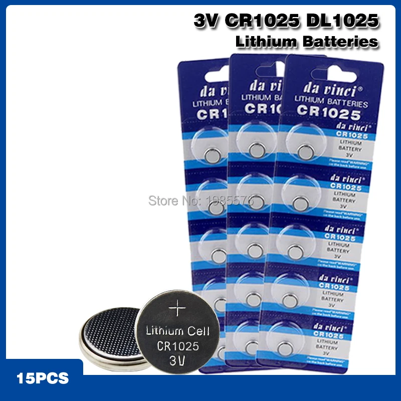 بطارية ليثيوم عالية السعة CR1025 3 فولت ، 15 قطعة ، زر خلية ، آلة حاسبة ، للأجهزة الطبية ، لعبة ، بطارية رقمية