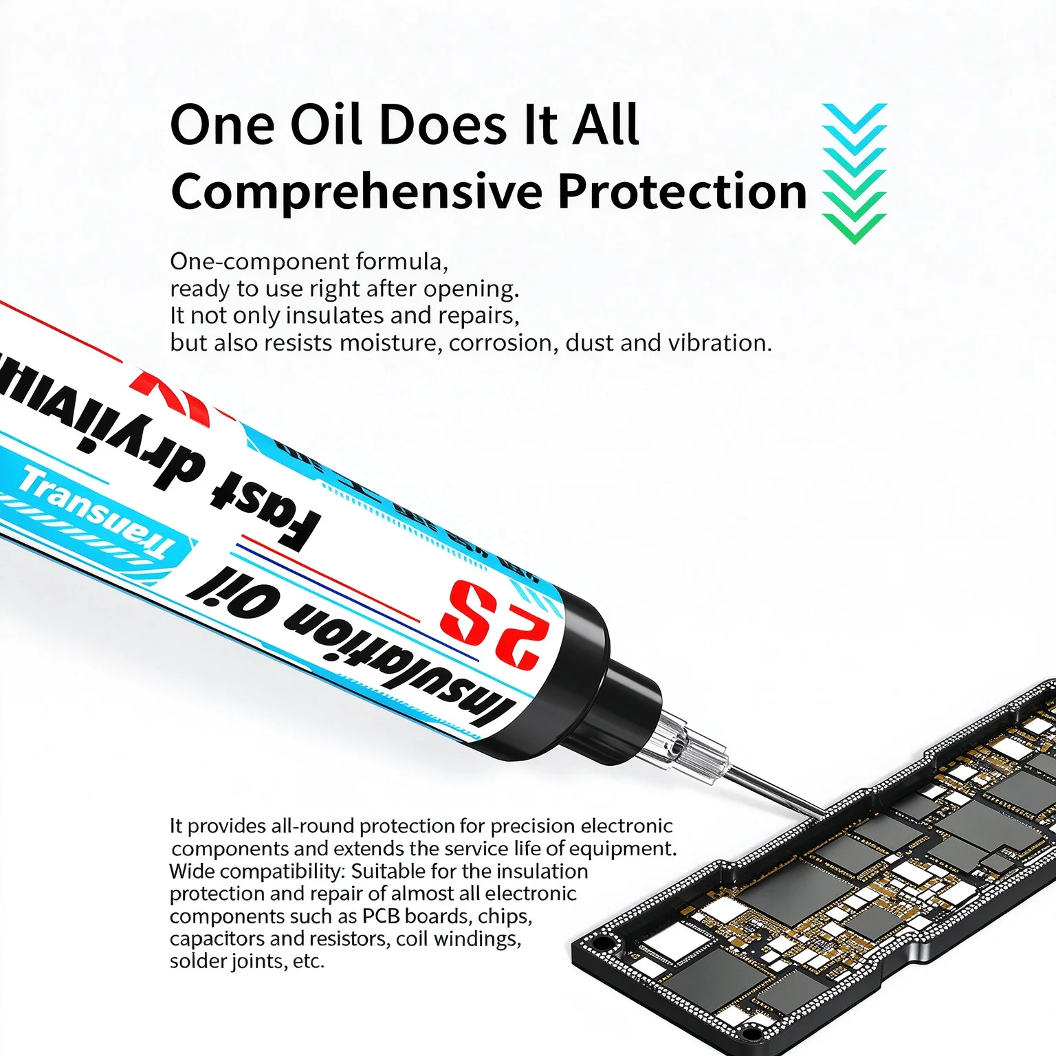 JTX JY-2/3 UV Insulation Varnish Fast Curing Protective Coating For PCB Chip Electronic Component Waterproof Repair