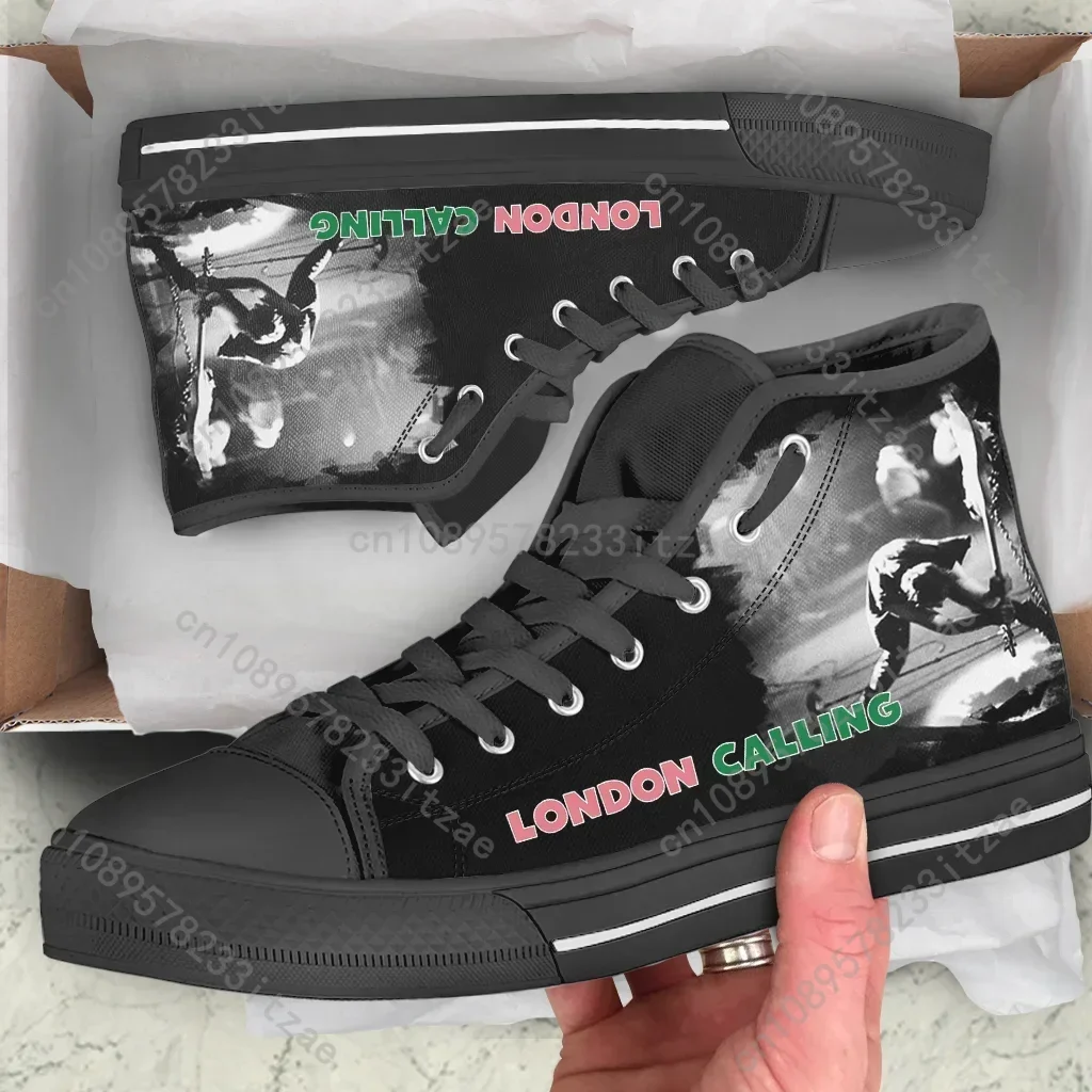 

Cool Fashion The Clash Shoes London Calling New Summer High Quality Sneakers Casual Shoes Men Women High Top Classic Board Shoes