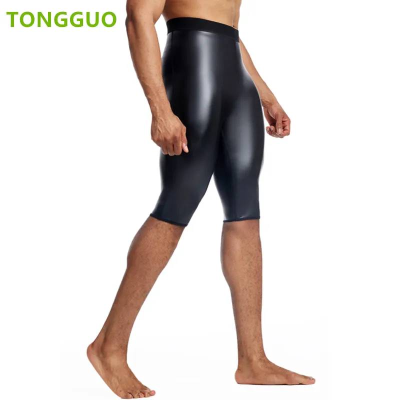 

Cool guy New Skinny Leather Pants Body Shaper Waist Trainer Shaper Control Panties Compression Underwear Fitness Shaper Shorts
