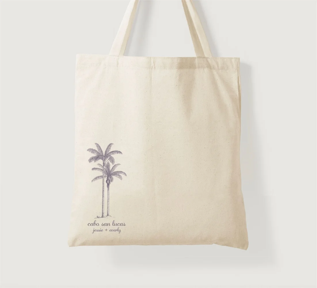 Palm Tree Wedding Tote - Destination Wedding Welcome Tote - Tropical Welcome Tote - Customized Wedding Tote - Tropical Wedding