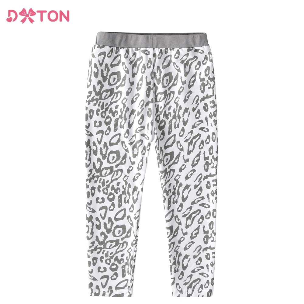 DXTON Kids Leopard Print Leggings Girls Elastic Pencil Pants Trousers Girls Long Skinny Trousers Children Clothing 3-8 Yrs