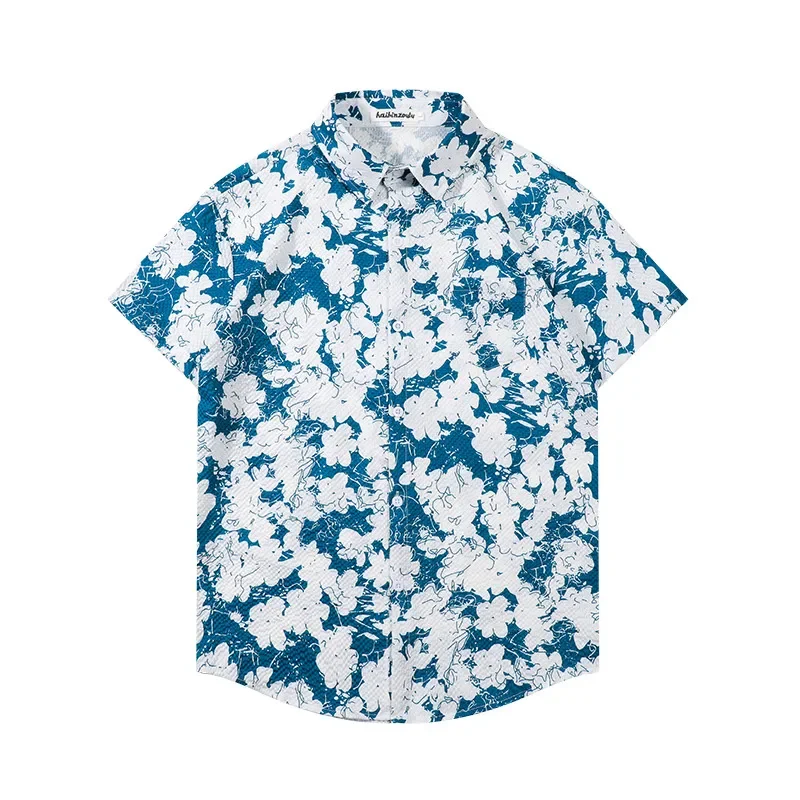 

Летняя дизайнерская рубашка, свободная одежда большого размера для мужчин и женщин, рубашка с цветочным принтом, мужская рубашка с короткими рукавами.