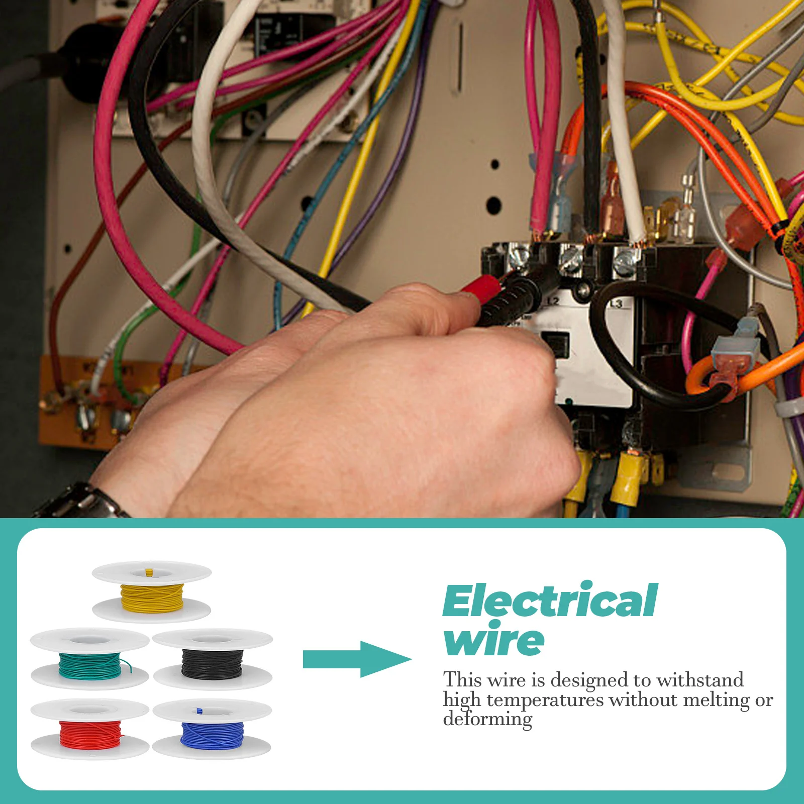 

5 Rolls Temperature Resistant Silicone Electrical Wire Copper Wire Soft Flexible Cable for DIY Electrical Tools and Home Wiring