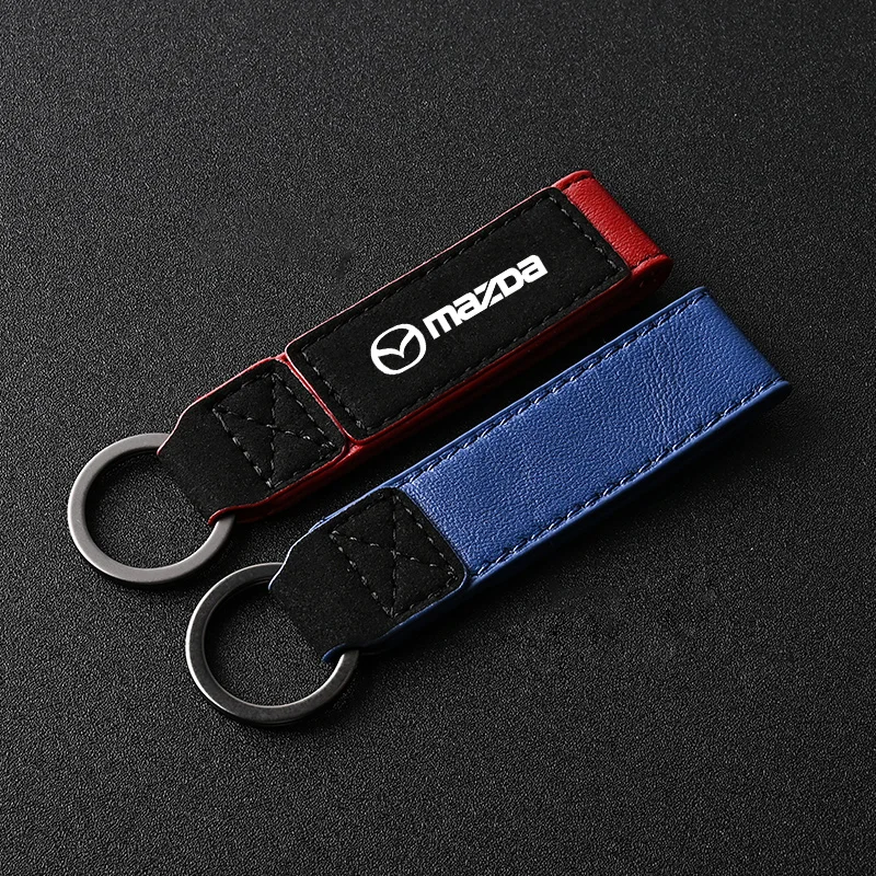 Suede Leather Anti-Lost Car Key Chain Pendant Buckle For Mazda 2 3 5 6 BL BM GJ CX3 CX4 CX5 CX-5 CX8 KE KF CX7 CX9 MX5 CX30