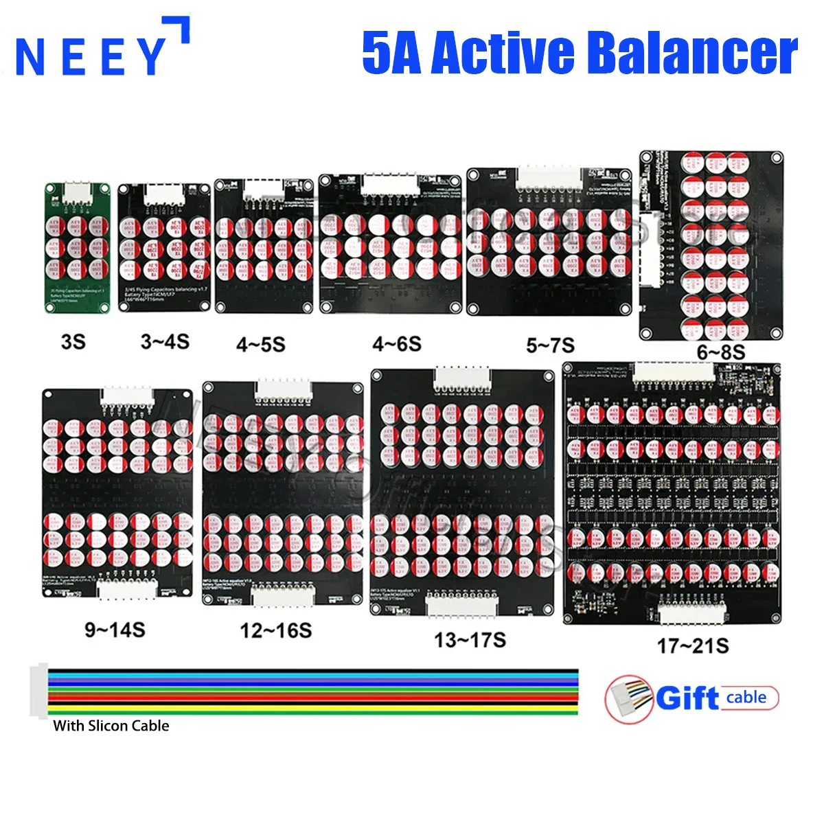 NEEY 5A Active Balancer Equalizer 3S 4S 5S 6S 7S 8S 9S 10S 12S 14S 15S 16S 17S 20S 21S Lifepo4/lipo/lto Battery Energy Capacitor