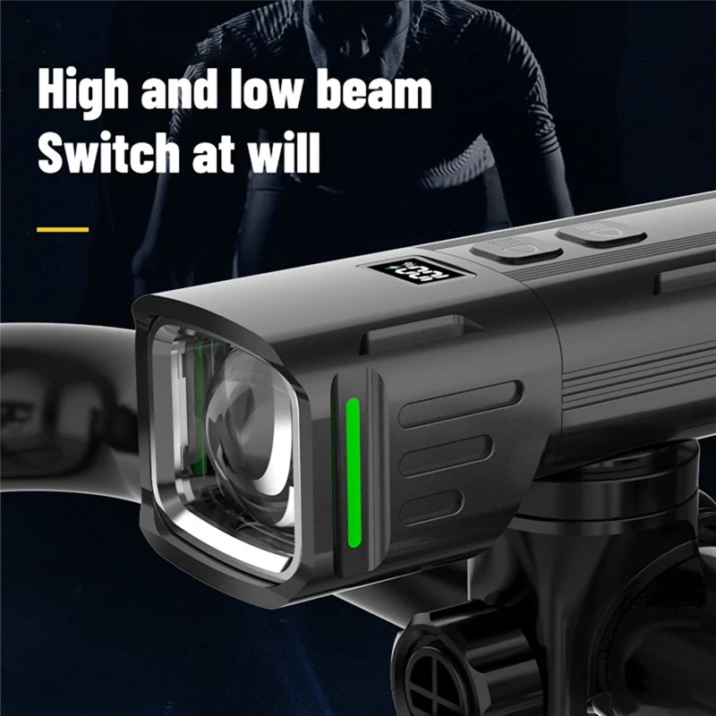 الألومنيوم العلوي شاشة ديجيتال دراجة الجبهة ضوء عالية خفة الدراجة الجبلية مصباح يدوي للسلامة ركوب الدراجات الليلية #4