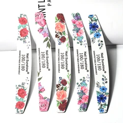 10Pcs Lot Professional Nail Files 100/180 Griting Wood Strong Sandpaper Emery Doub-Sided Nails Buffer Block File Art Nail Tools