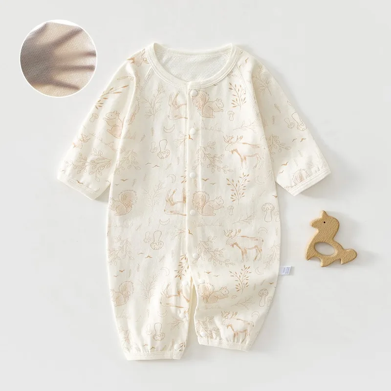 ZOETOPKID Baby Clothes Summer Thin Pure Cotton Breathable Baby Boy Girl Jumpsuit Cute Cartoon Pattern Infant Baby Rompers