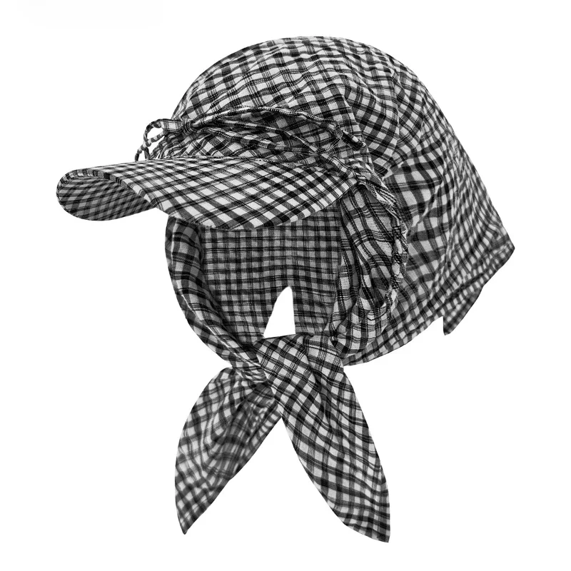 American Plaid Headscarf Hats for Women Spring Summer Baseball Street Travel Hip Hop Sun Protection Baseball Chapeau Homme