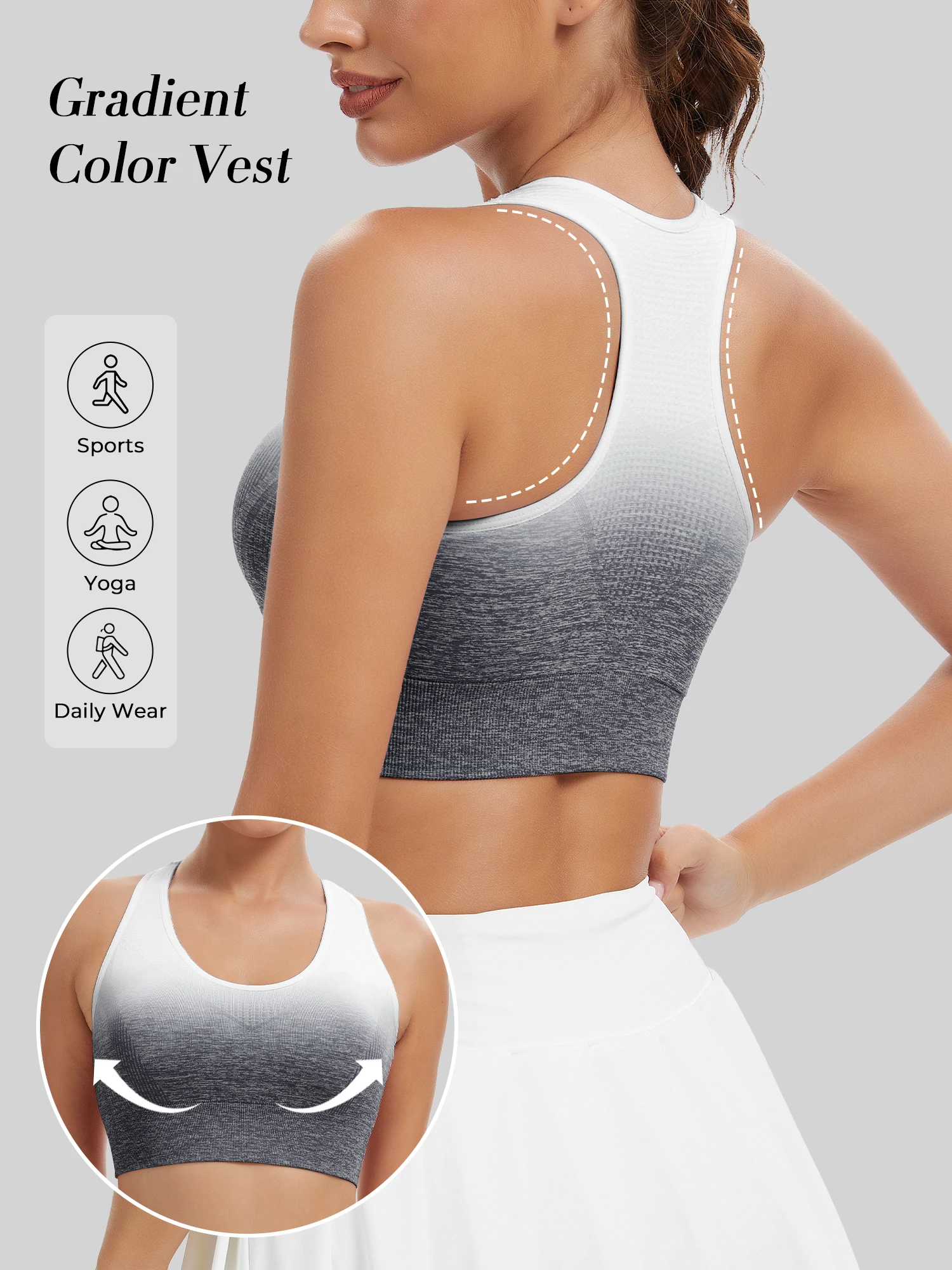 

Tie-Dye Sport Yoga Bra, High Elastic Breathable Quick-Dry Underwear, Seamless Knit Design, For Color Runs Themed Fitness Parties