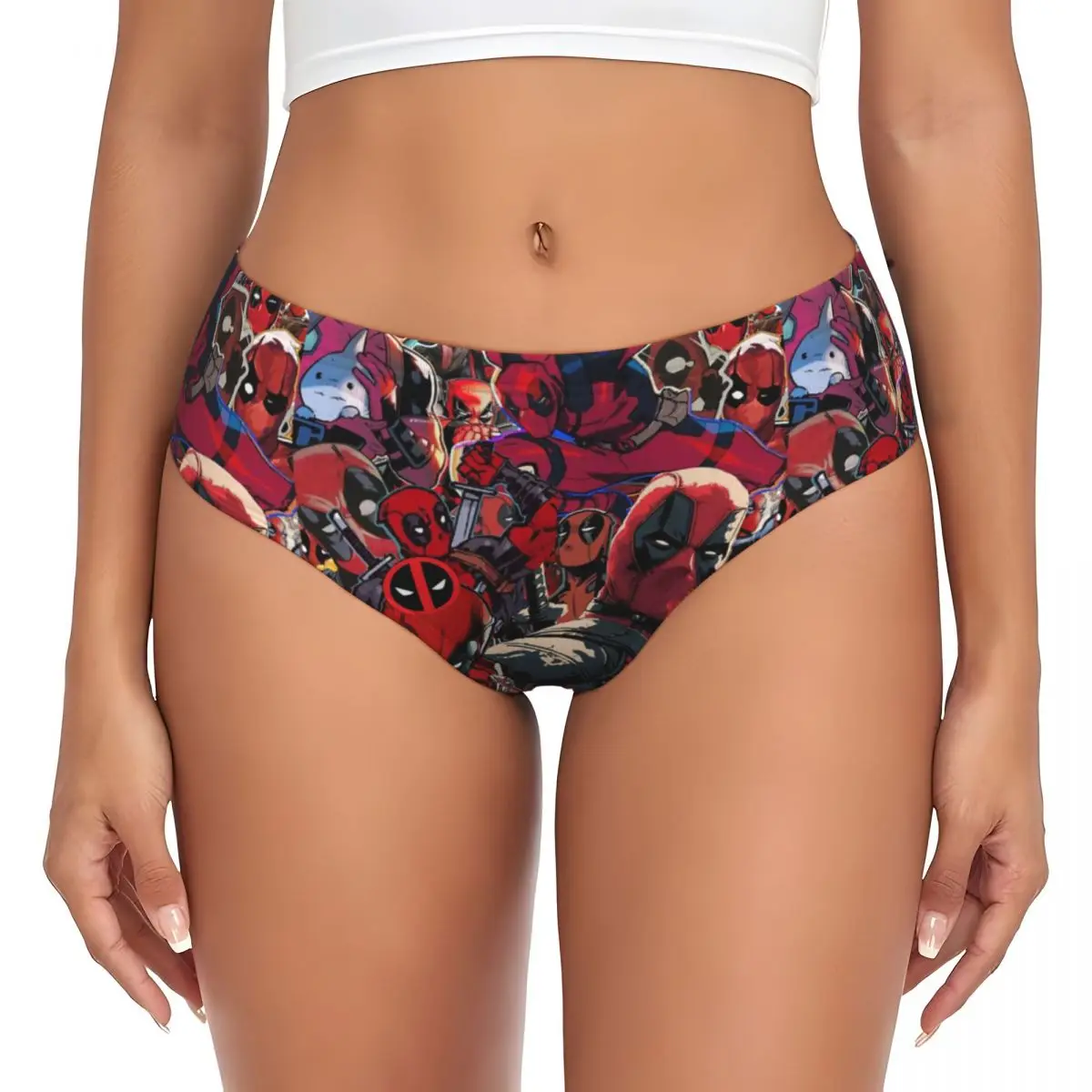 Custom Awesome Deadpool Brief Panties Women's Breathable Underwear