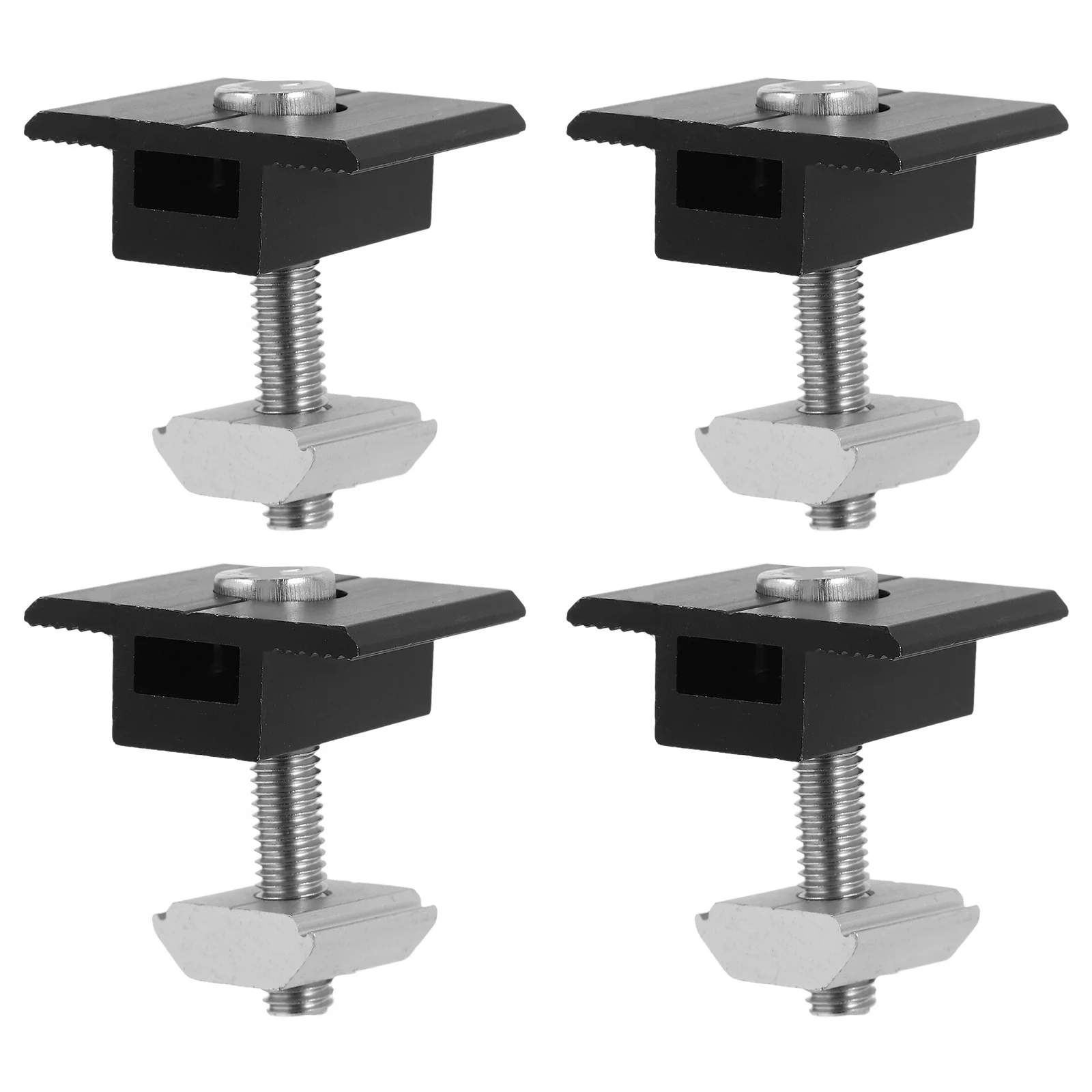 

4pcs Solar Panel Mid Clamps Aluminum Alloy Silver For Roof Mounting Pre-Drilled Holes M8 Bolts Solar Mounting Kit Bracket
