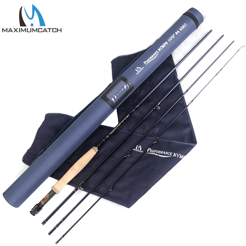 Maximumcatch Performance Nymph Fly Fishing Rod 10/11FT 2/3/4WT IM10 Carbon Fiber 4Sec Fast Action Fly Rod with Tube Case
