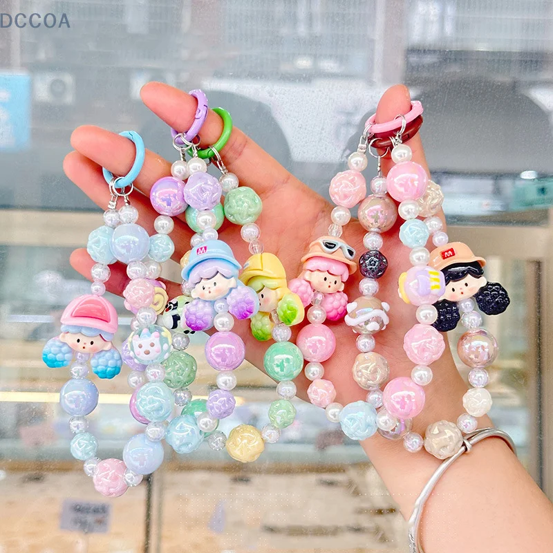 Molinta Beads Mobile Phone Chain Charm Keychain Girl Woman Cell Phone Case Fashion Pendant Key Strap Rope