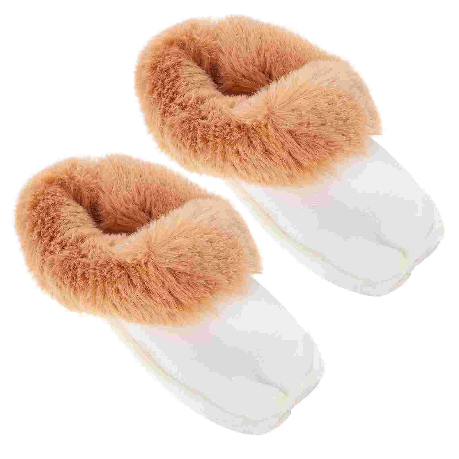 Velvet Warm Hole Shoe Insert Slippers Detachable Inserts Fuzzy Fluffy Soles for Cotton Cover Shoes Liners Men