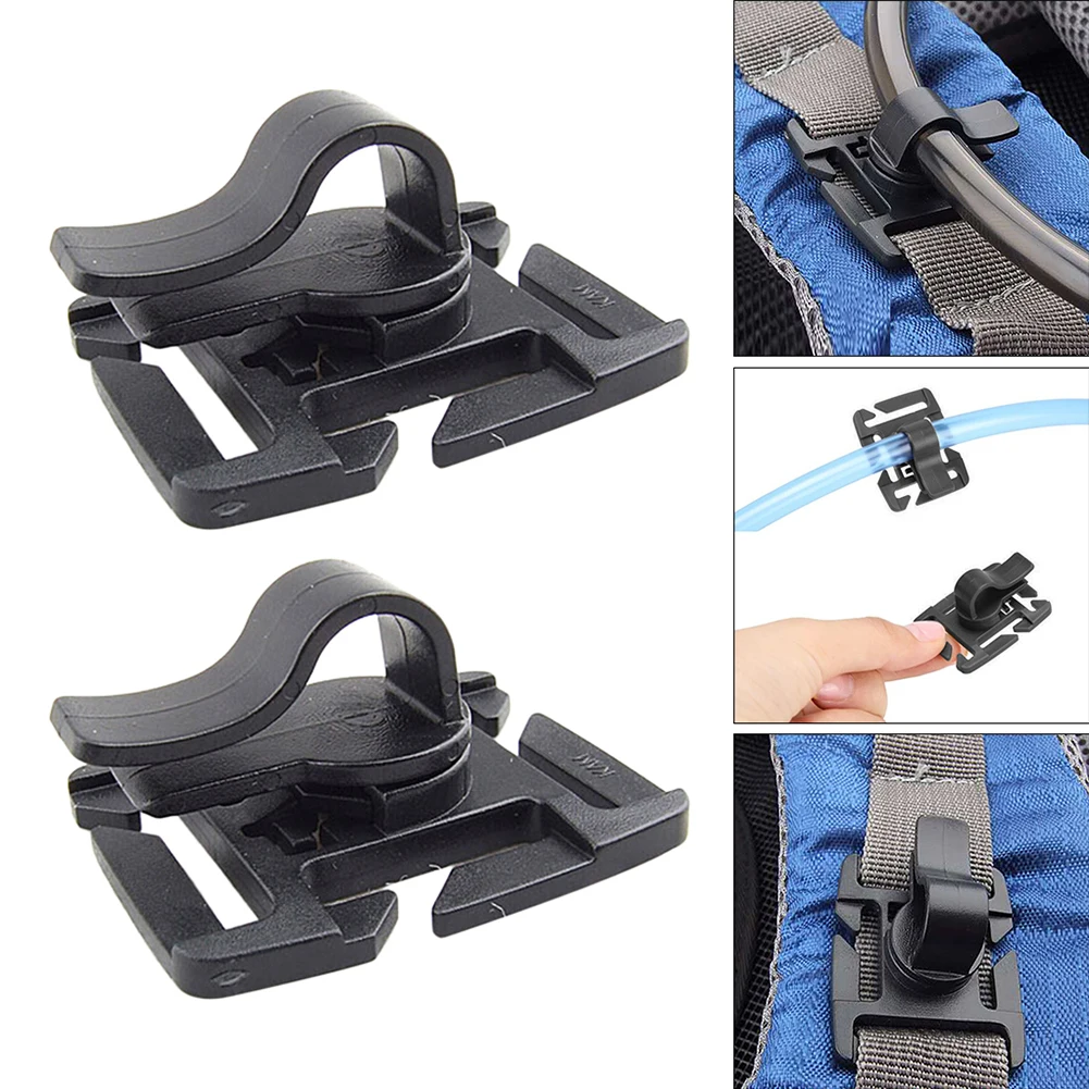 1/5PCS Rotatable Drinking Tube Clip Hydration Bladder Drinking Straw Tube Trap Hose Webbing Clip for Camelbak-Water Pack Bag