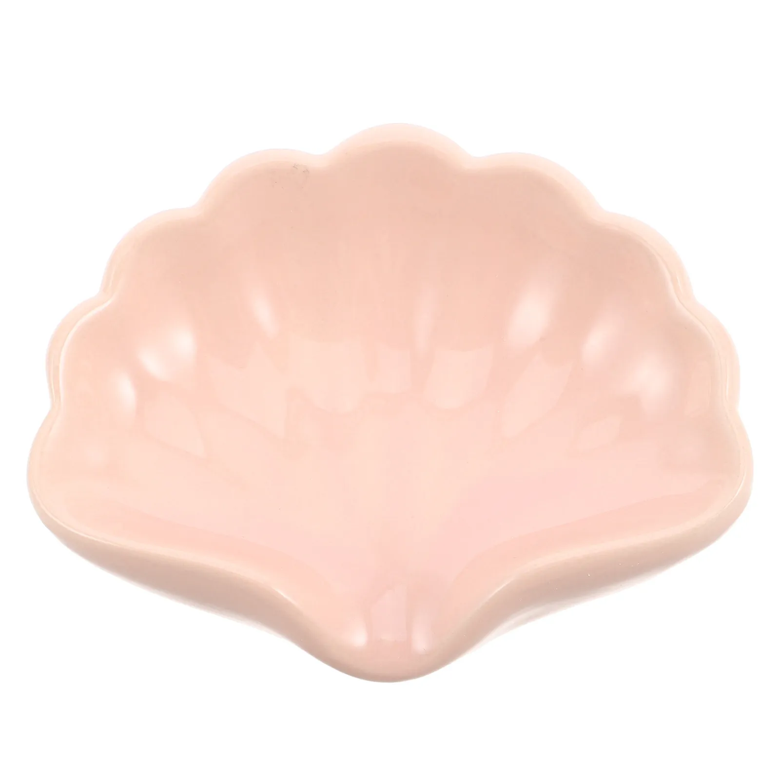 

Ceramic Shell Soap Dish Self Draining Soap Holder Bathroom Sink Shower Countertop Unique Jewelry Storage Tray Ring Storage Plate