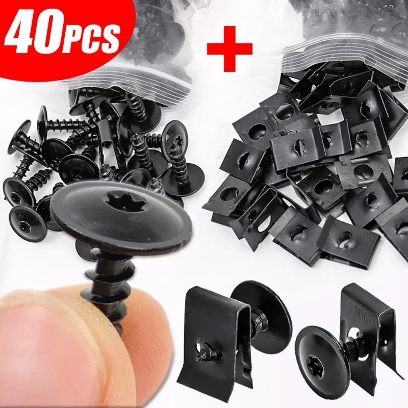 Car Self-tapping Screw Fasteners Auto Metal U-shaped Spacers Self-Tapping Screws Kit Car Motorcycle Modification Accessories