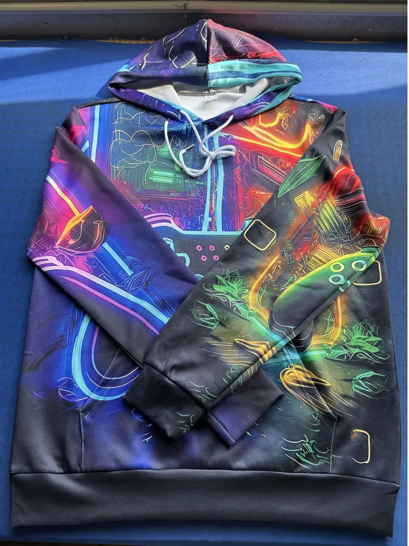 เสื้อฮู้ดดี้ลายคอนโทรลเลอร์เกม 3 มิติ สำหรับผู้ชาย สไตล์ไซเบอร์พังก์ สตรีทแวร์ เสื้อแขนยาวลำลองสำหรับฤดูใบไม้ร่วง