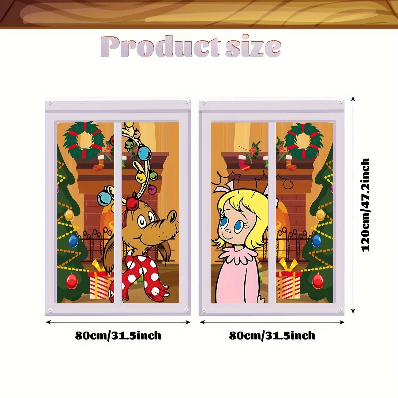 2Pcs Welcome to Whoville Window Cover Christmas Decorations Whoville Christmas Decorations Outdoor Outside Backdrop Home