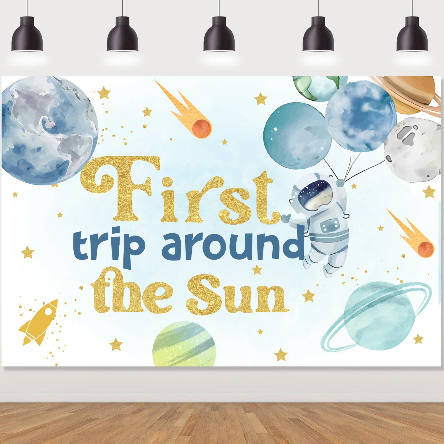 First Trip Around the Sun Space Party Backdrop, Extra Large Banner, Background Banners, Baby Shower Decor, Party Decor