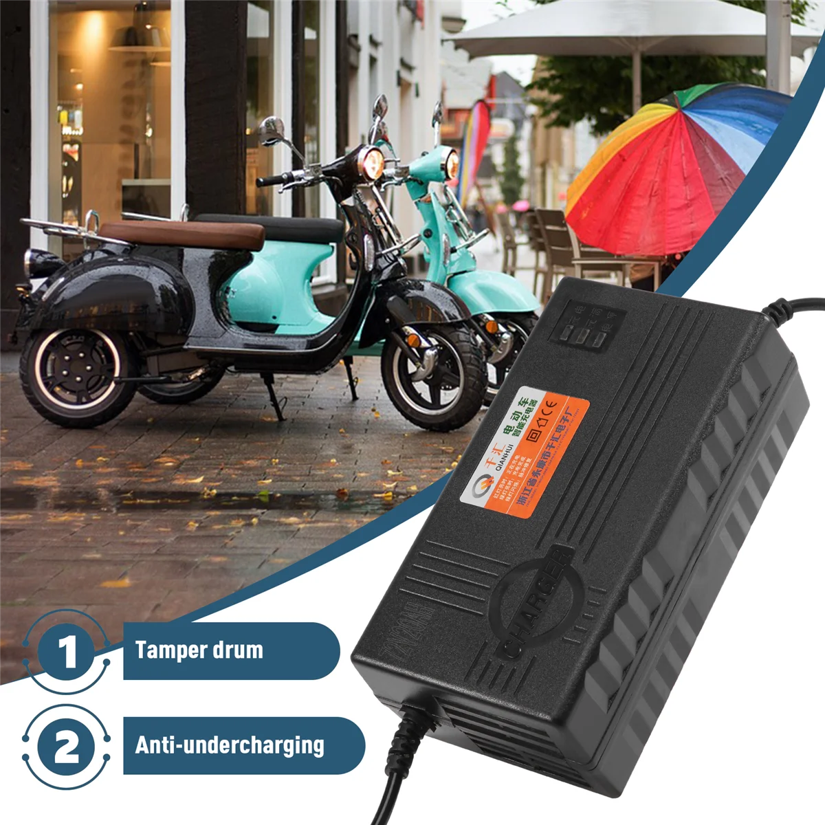 72V 20AH Motorcycle Battery Charger 6 LED Display for Scooter Wheel Lead Acid Battery Electric Bicycle Accessories US Plug