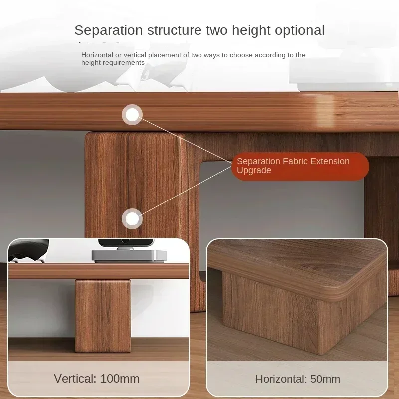 Monitor Stand Desktop Computer Elevated Frame Solid Wood Office Storage Space Saving Management - Image 4
