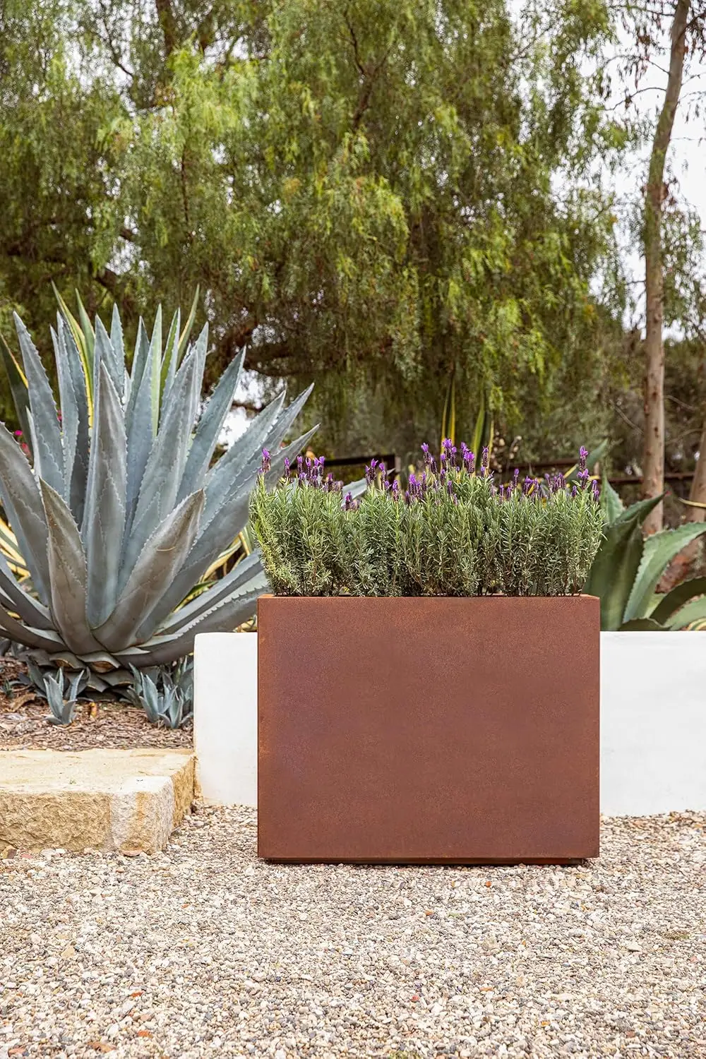 

Corten Steel Series Span Planter - Tall Rectangular Metal Planter for Outdoor Porch/Patio | Naturally Rusting Steel