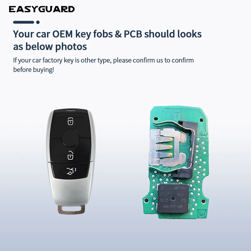 EASYGUARD Smart Key PKE passive keyless entry fit for Benz FBS4 2014+ cars with factory OEM push start button & comfort access