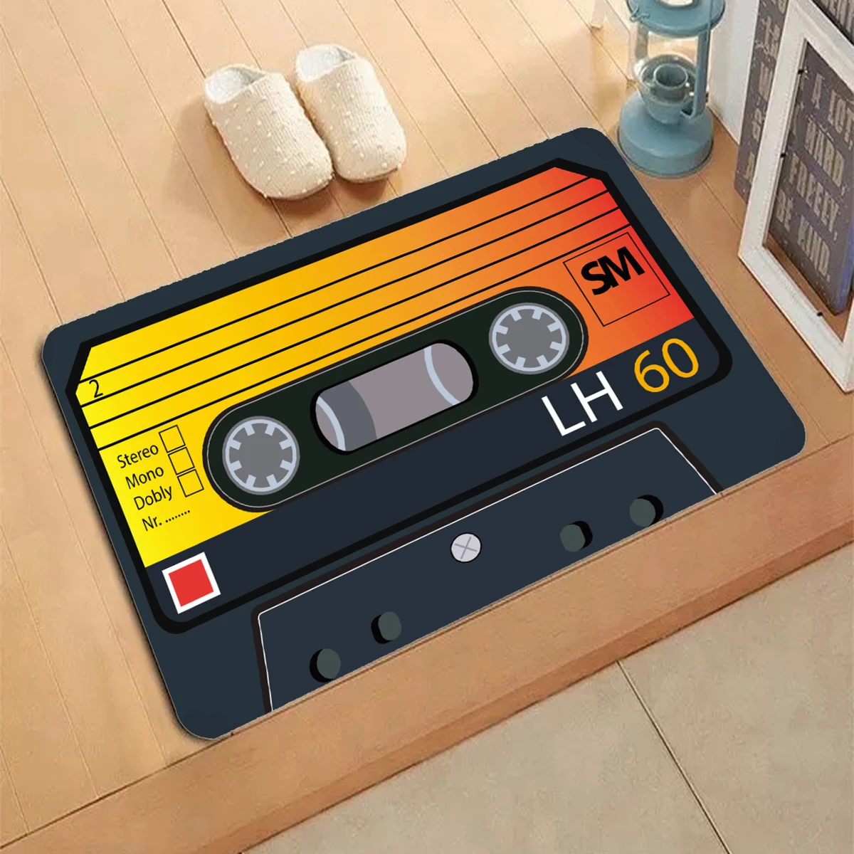 Retro Cassette Music Tape Welcome Floor Mat Entrance Door Mats Living Room Kitchen Non-Slip Carpet Bathroom Doormat