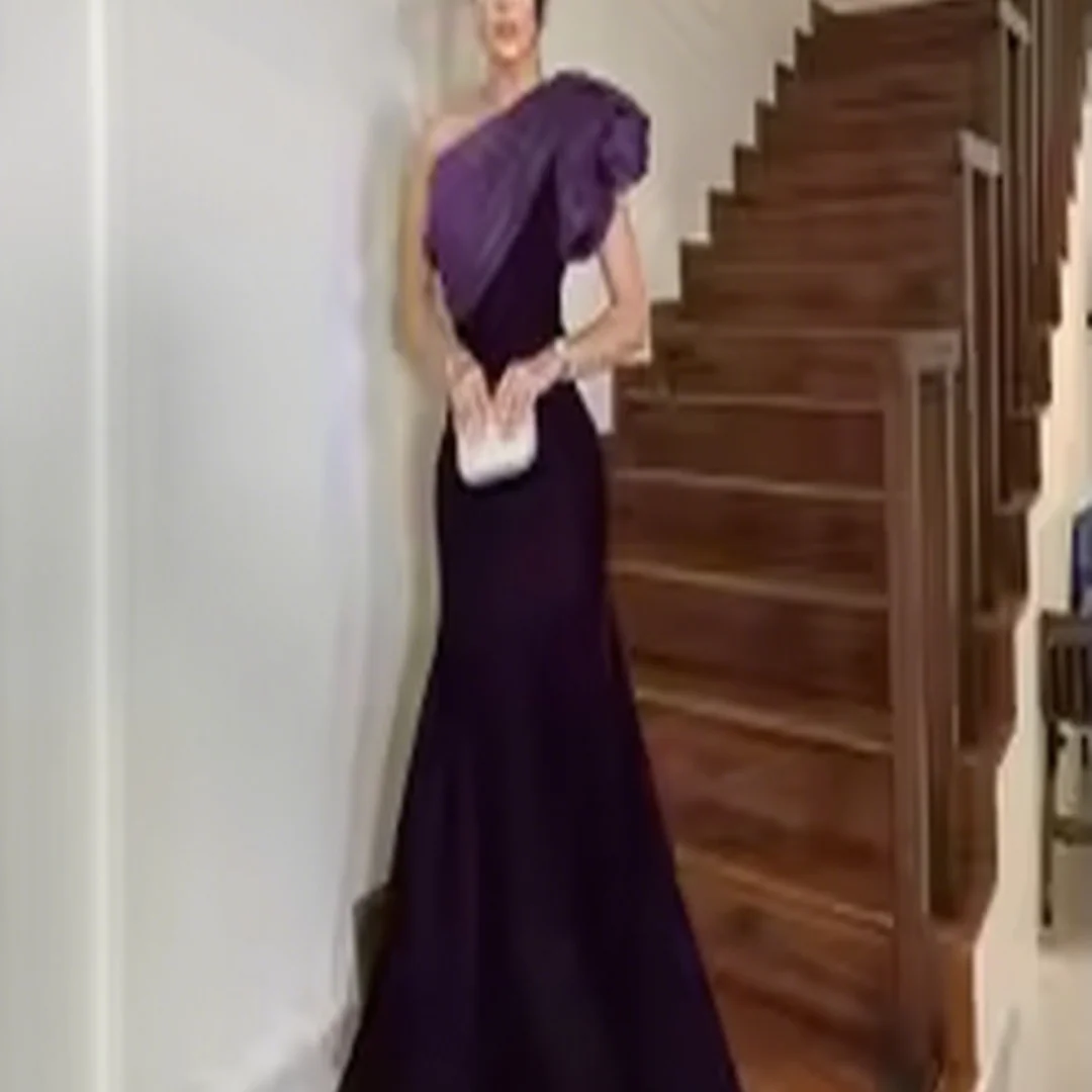 

Customized Mermaid Prom Dresses One Shoulder Pleated Formal Women Evening Dresses Floor Length Party Dresses
